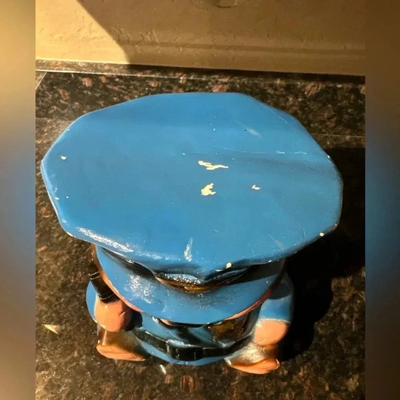 VINTAGE Ceramic Police Bear Coin Piggy Bank 60’s 70’s Collectible Nursery Decor - Picture 2 of 16